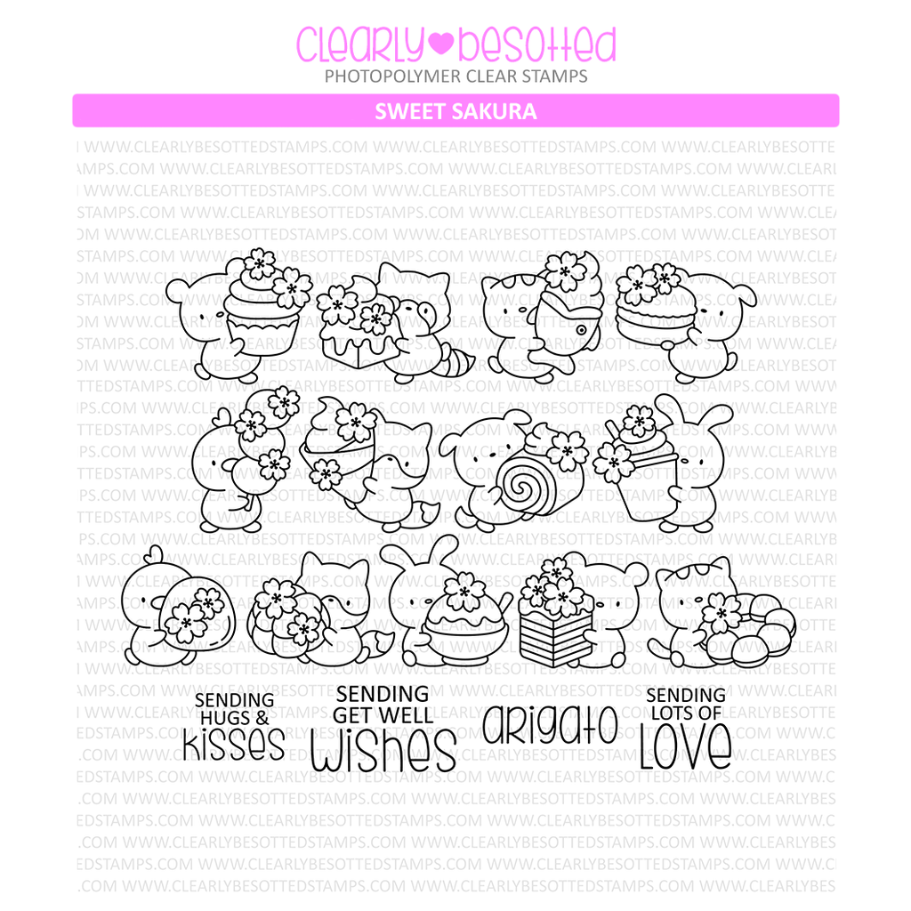 Clearly Besotted Sweet Sakura Clear Stamps