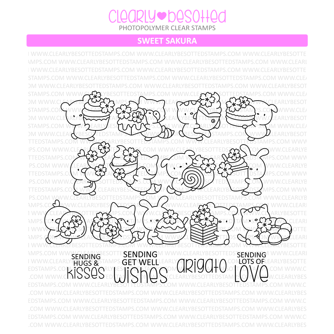 Clearly Besotted Sweet Sakura Clear Stamps