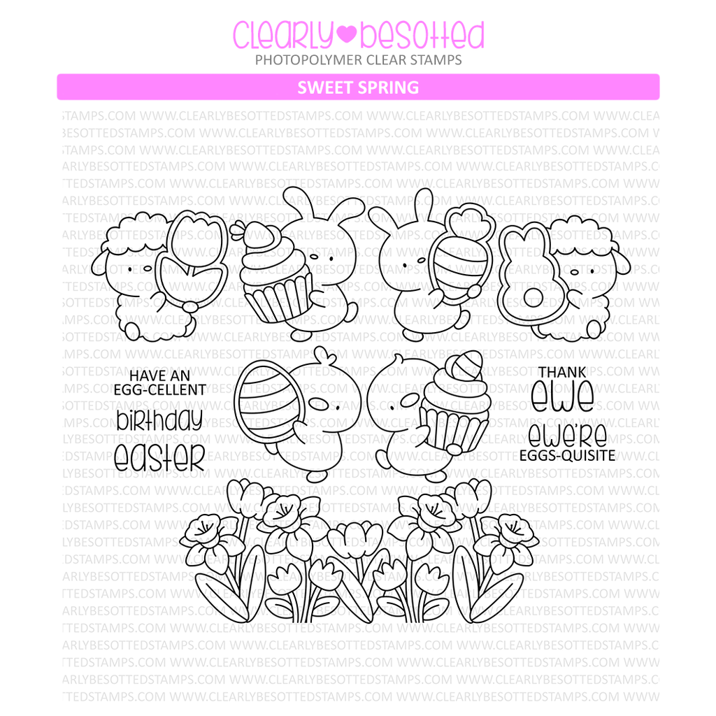 Clearly Besotted Sweet Spring Clear Stamps 1