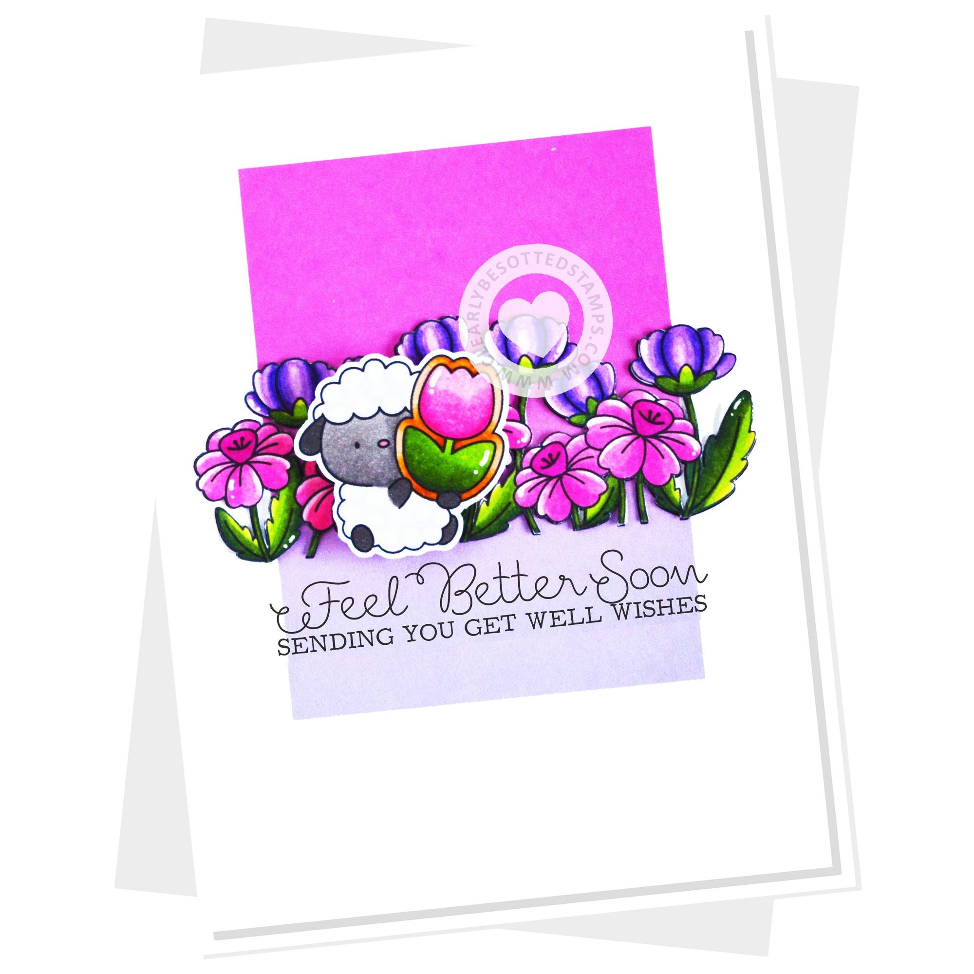 Clearly Besotted Sweet Spring Clear Stamps feel better soon