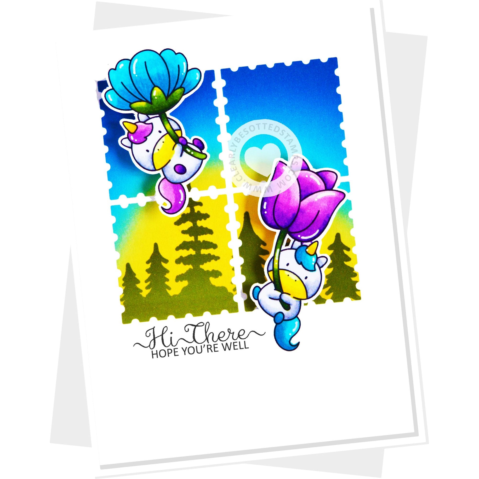 Clearly Besotted Sweet and Short Sentiments Clear Stamps flowers