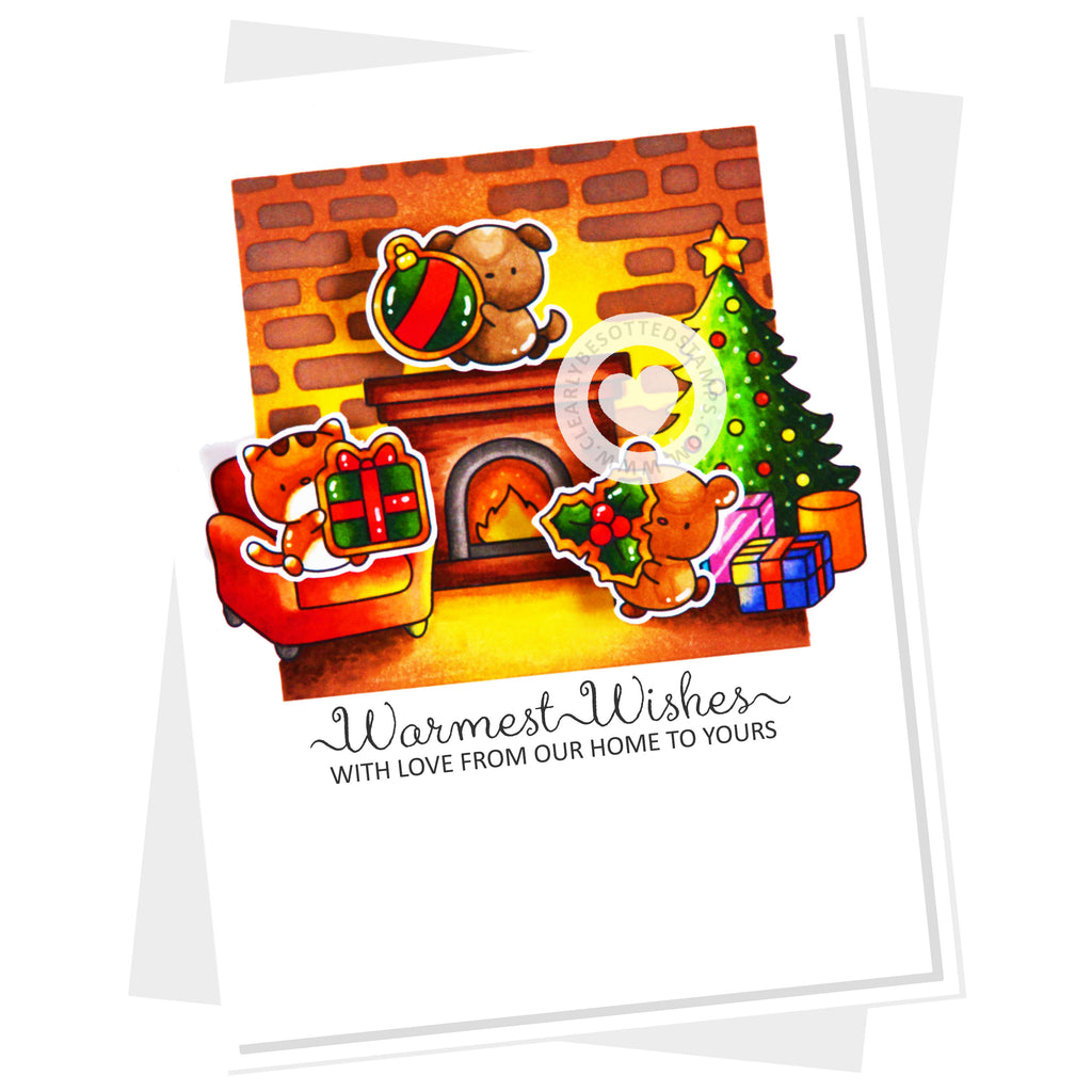 Clearly Besotted Sweetest Holiday Sentiments Clear Stamps warmest wishes card