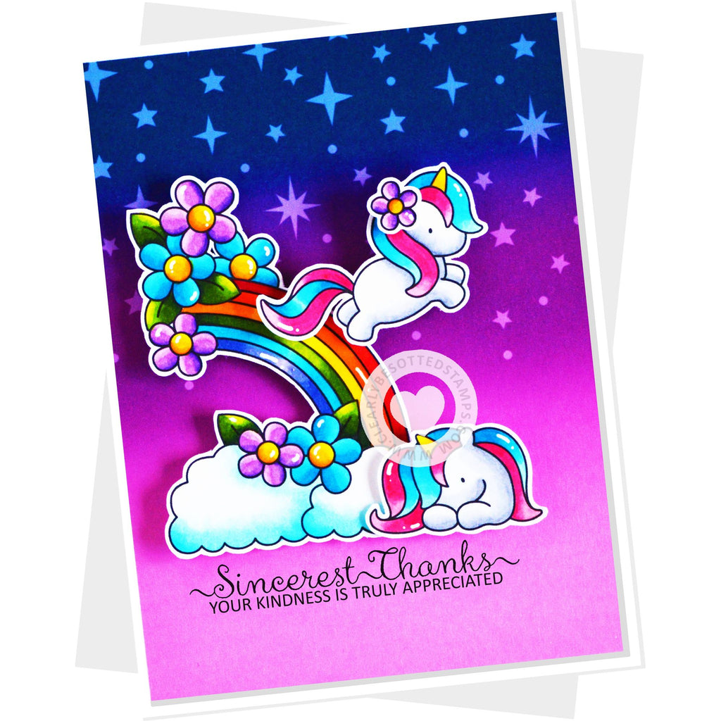 Clearly Besotted Sweetest Sentiments II Clear Stamps rainbow