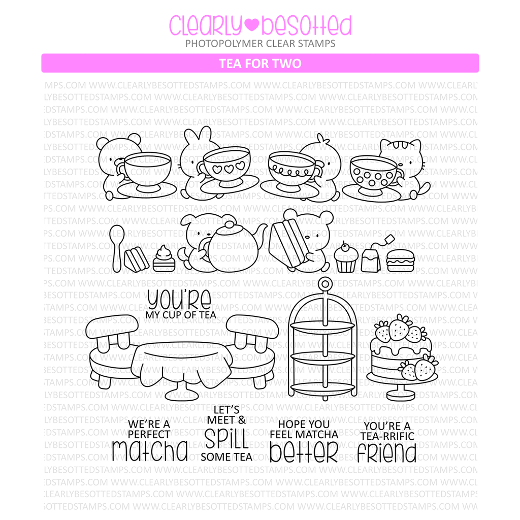 Clearly Besotted Tea For Two Clear Stamps 1