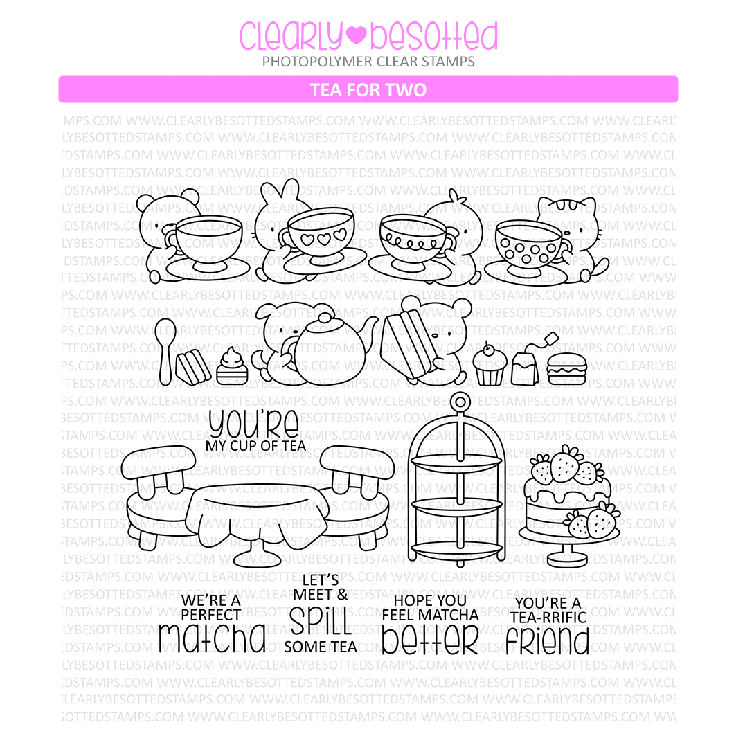 Clearly Besotted Tea For Two Clear Stamps 1