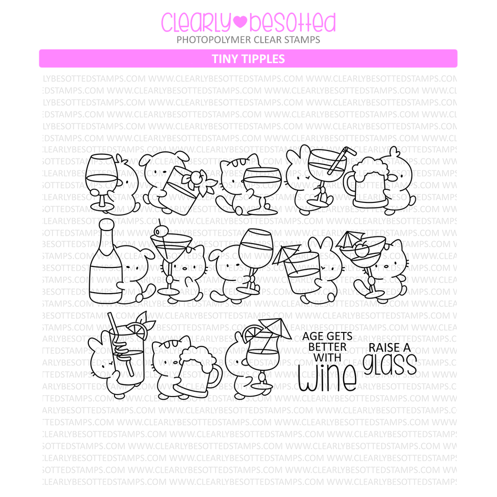 Clearly Besotted Tiny Tipples Clear Stamps