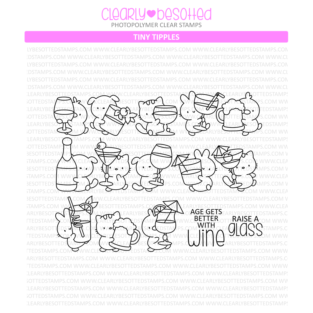 Clearly Besotted Tiny Tipples Clear Stamps