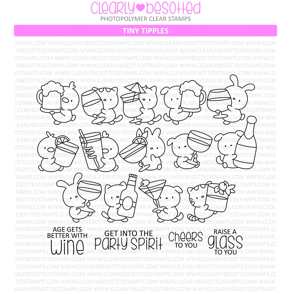 Clearly Besotted Tiny Tipples Clear Stamps 1