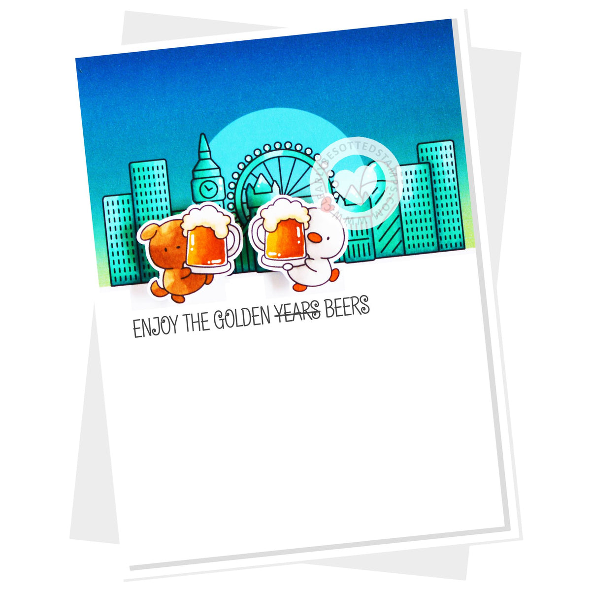 Clearly Besotted Tiny Tipples Clear Stamps enjoy the beers card