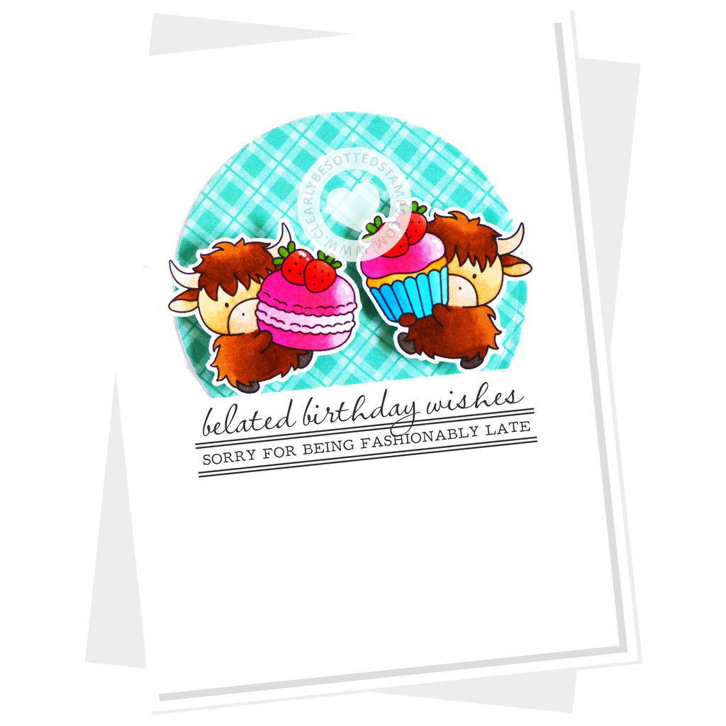 Clearly Besotted Underlined Sentiments Clear Stamps highland cows