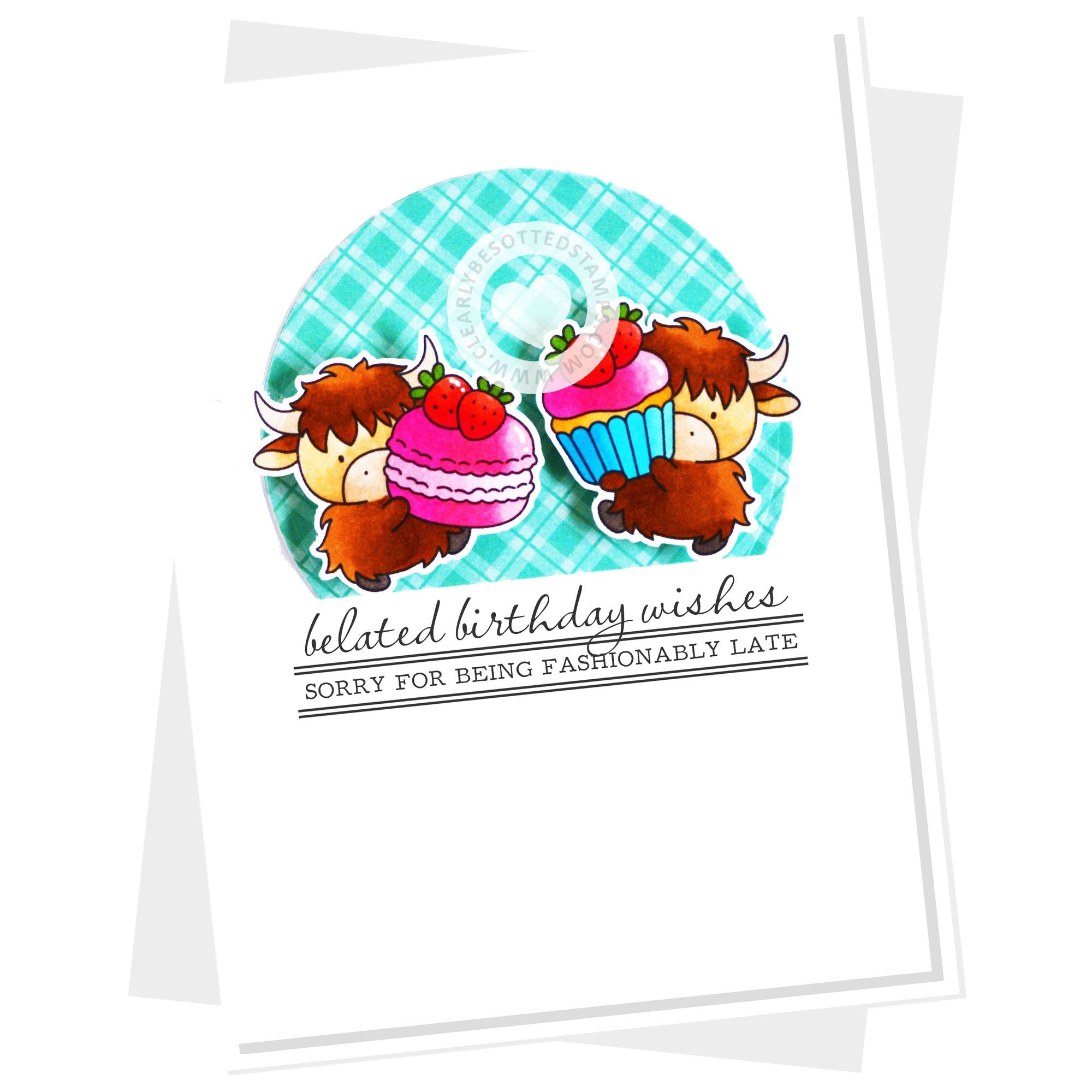 Clearly Besotted Underlined Sentiments Clear Stamps highland cows