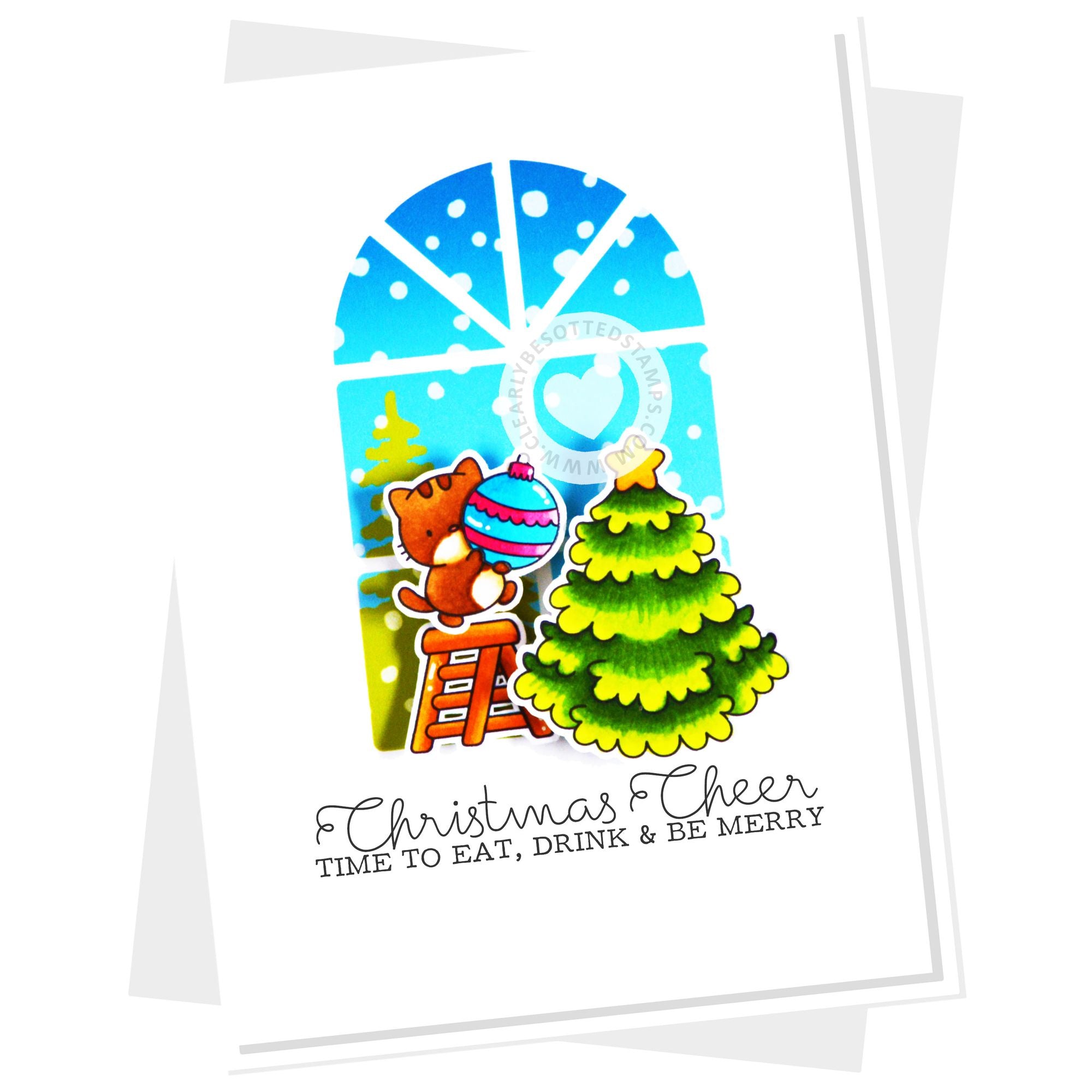 Clearly Besotted Weather Or Not Stencil christmas cheer card