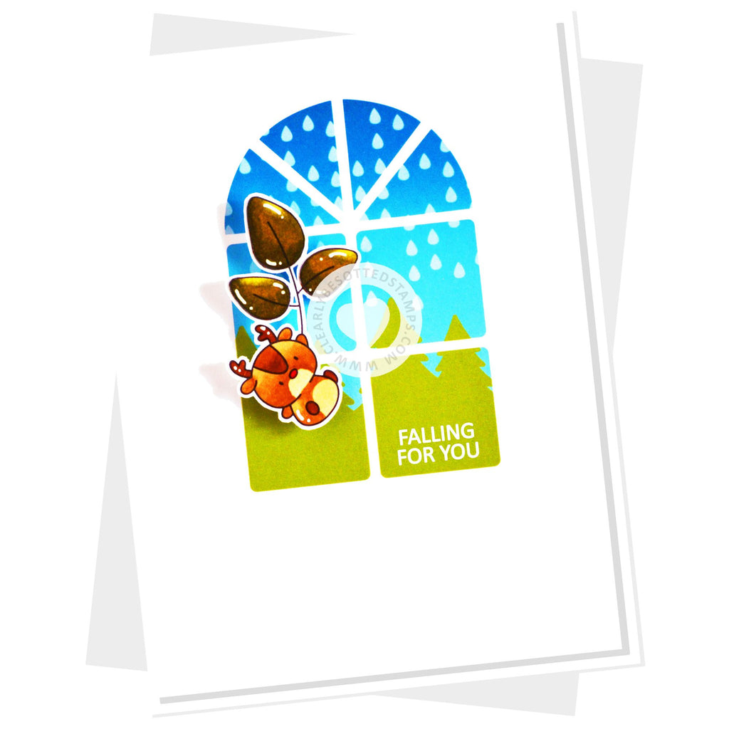 Clearly Besotted Weather Or Not Stencil falling for you card