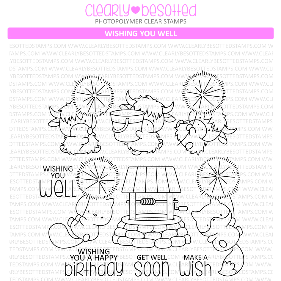 Clearly Besotted Wishing You Well Clear Stamps