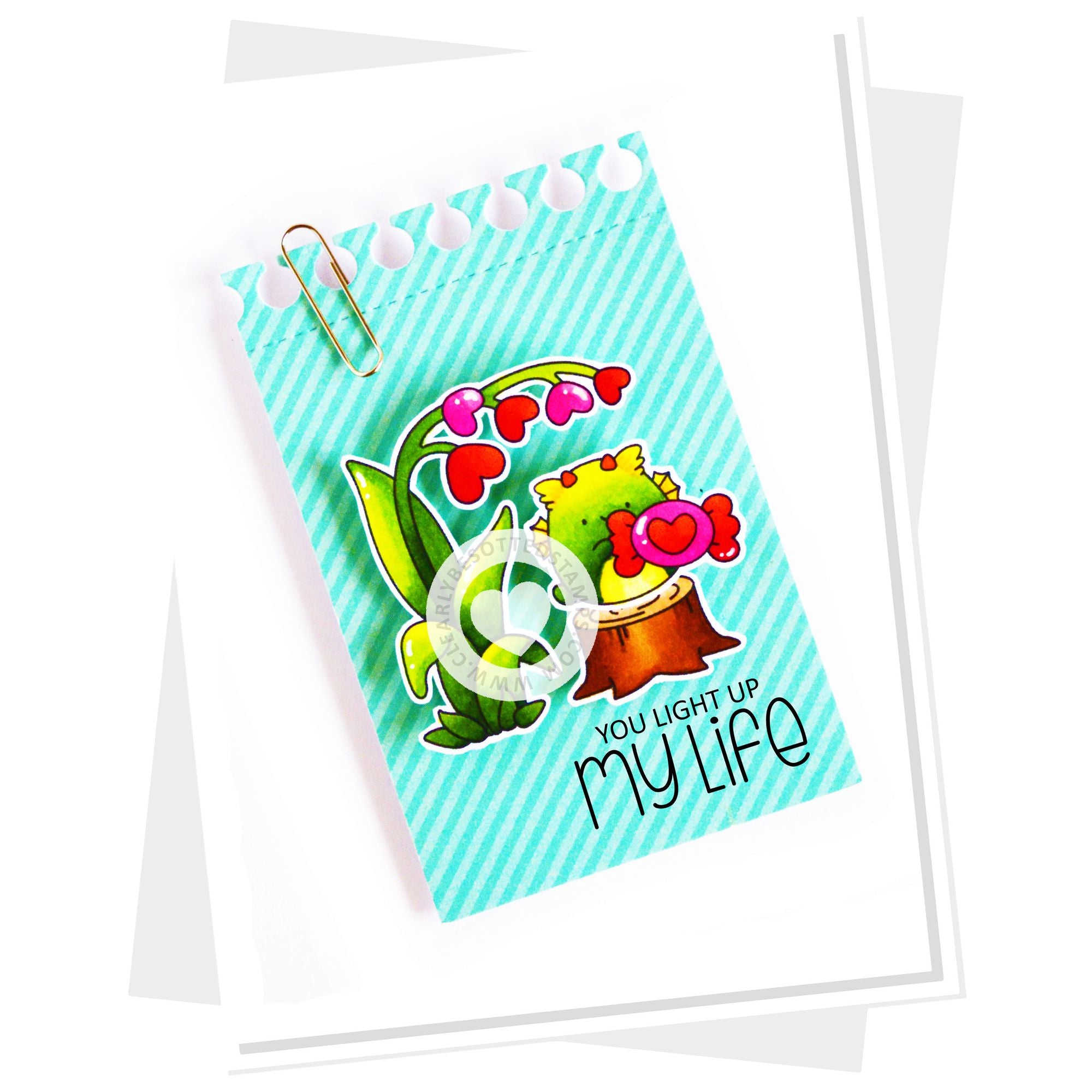 Clearly Besotted You're Lit Clear Stamps stripes