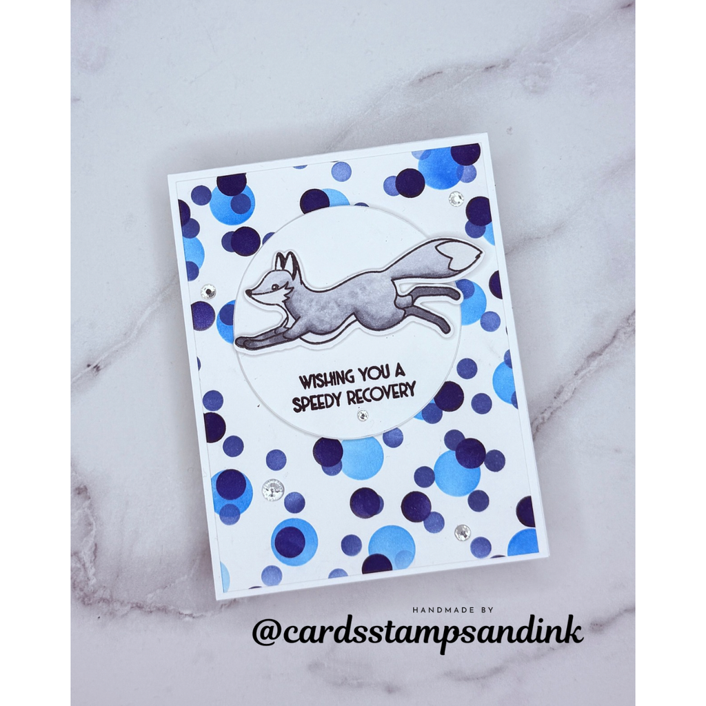 Simon Says Clear Stamps Clever Fox 3401ssc Shine On Karen Boyce Gray fox Card