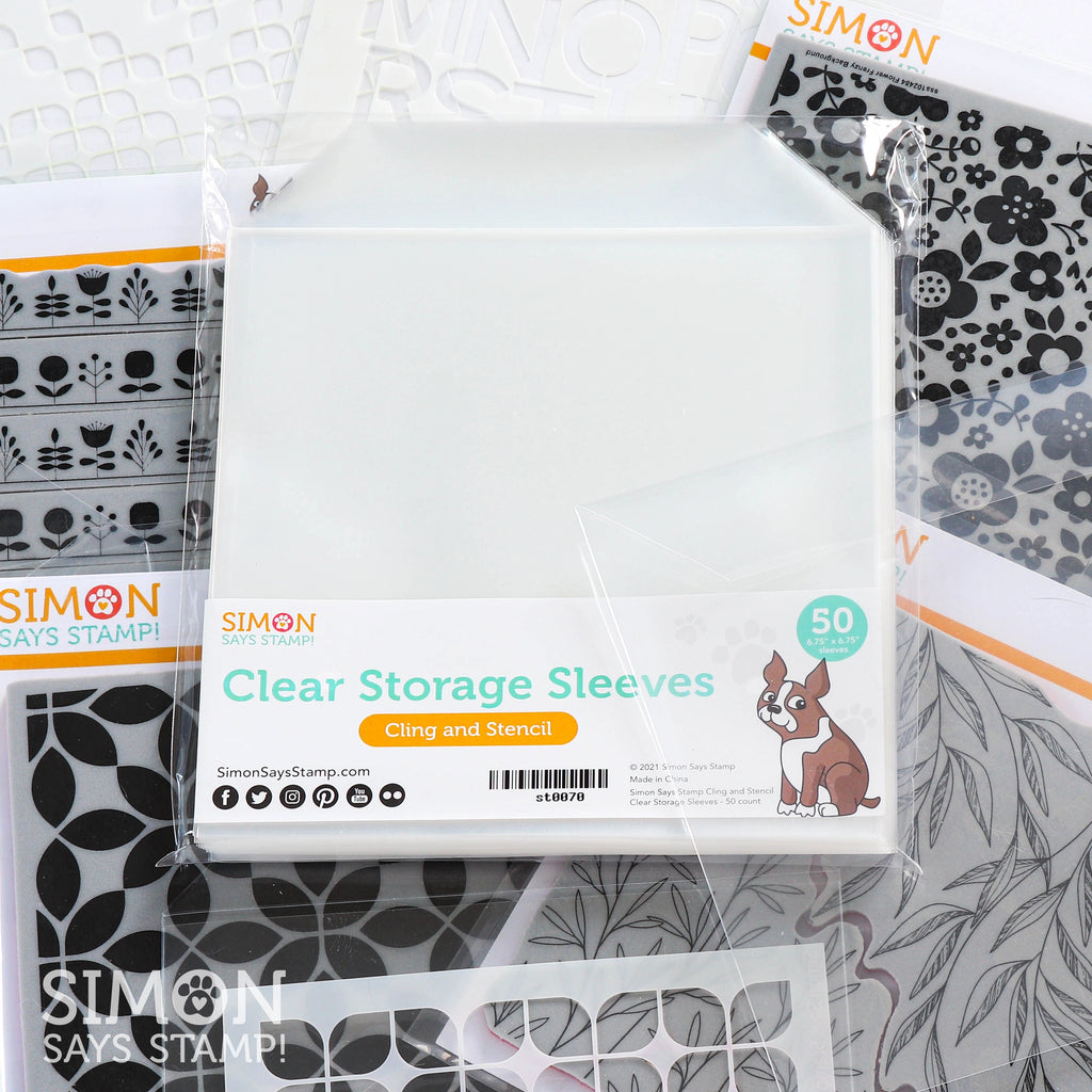 Simon Says Stamp 6.75 x 6.75 Clear Storage Sleeves 50 Pack st0070 | color-code:ALT01