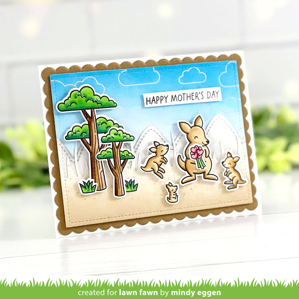 Lawn Fawn Cloud Background: Landscape Hot Foil Plate lf3388 Happy Mother's Day