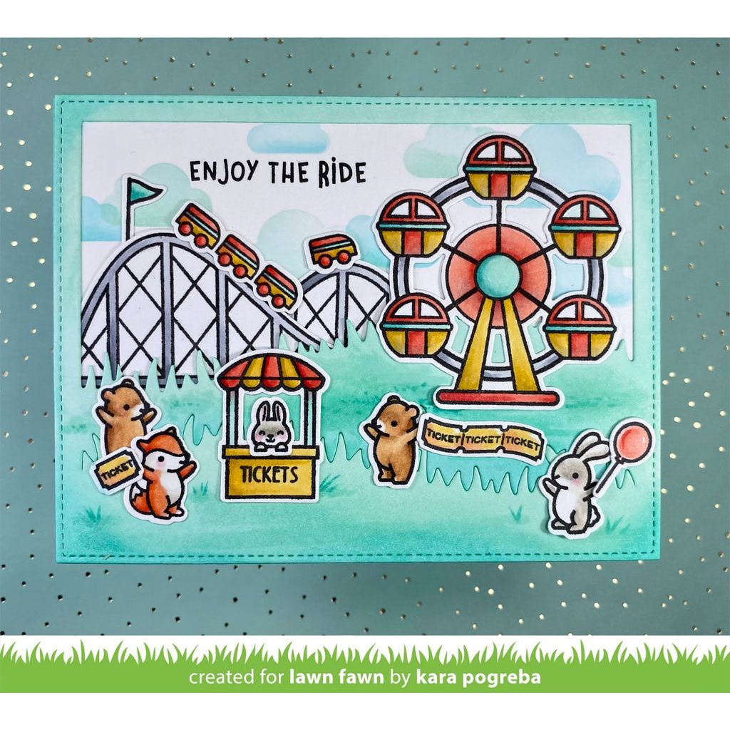 Lawn Fawn Set Wheely Great Day Clear Stamps and Dies lfwgd enjoy the ride card | color-code:ALT3