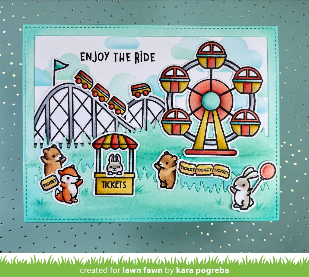 Lawn Fawn Set Wheely Great Day Clear Stamps and Dies lfwgd enjoy the ride card | color-code:ALT3