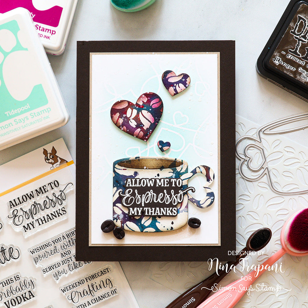 Simon Says Stamps and Dies Coffee Time set838ct Stamptember Coffee Thanks Card | color-code:ALT06