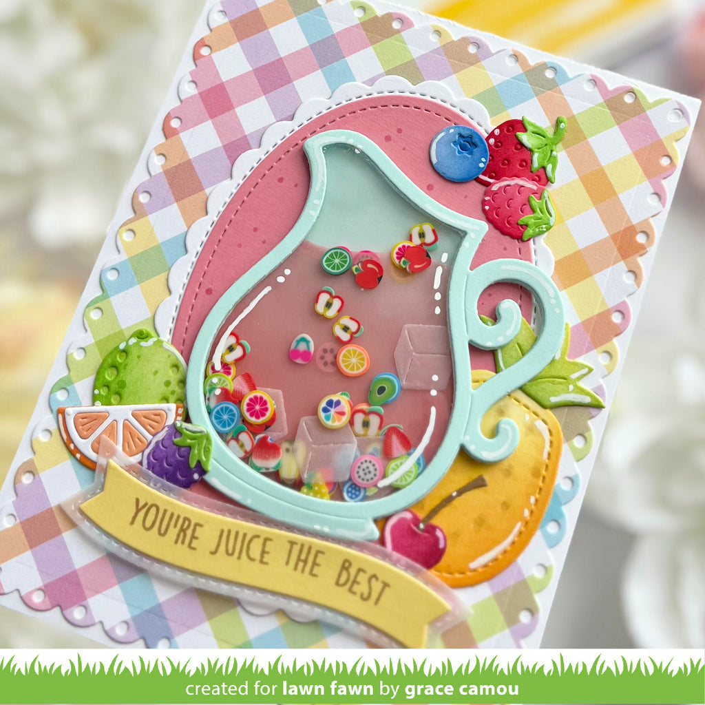 Colorful card with decorative elements and text 'You're juice the best'