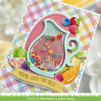 Colorful card with decorative elements and text 'You're juice the best'