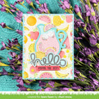 Colorful card with 'hello you're the zest!' text on a floral background