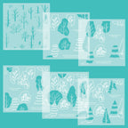 Honey Bee Colors Of Autumn Background Stencils hbsl-155 Six Stencils Shown