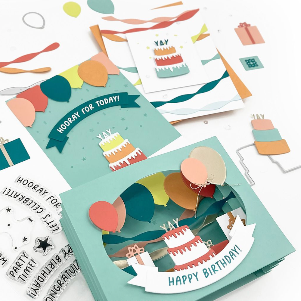Concord & 9th Accordion Birthday Clear Stamp Set 12533 hooray