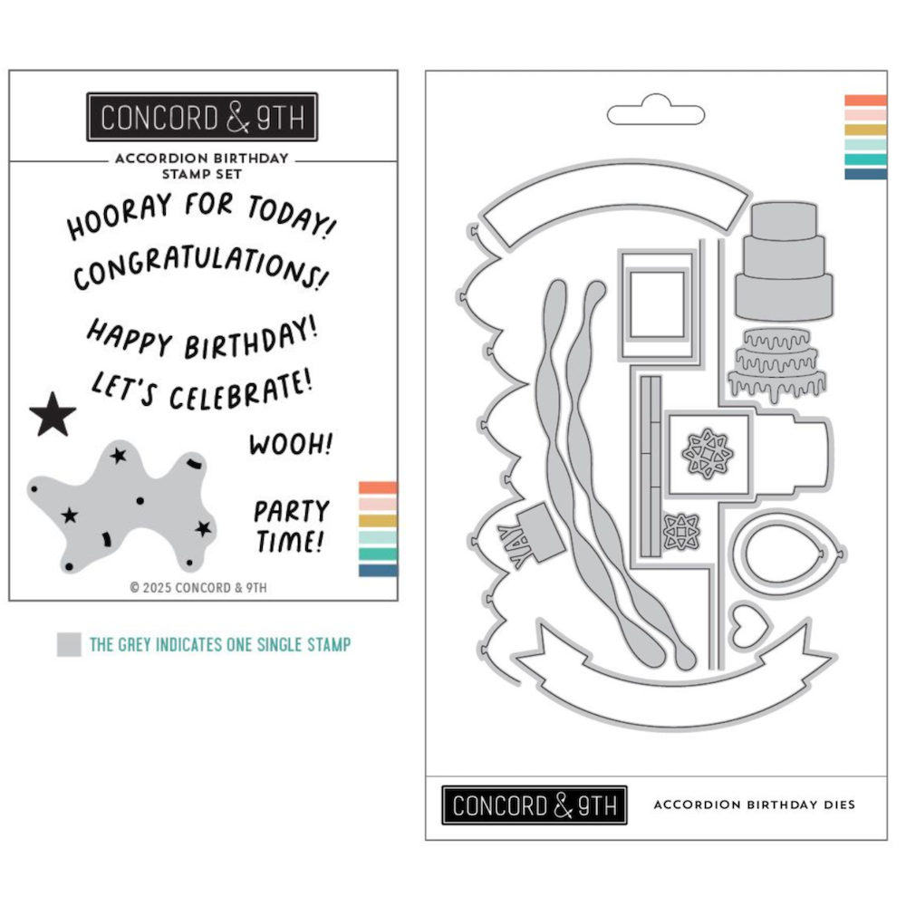 Concord & 9th Accordion Birthday Stamp and Die Bundle