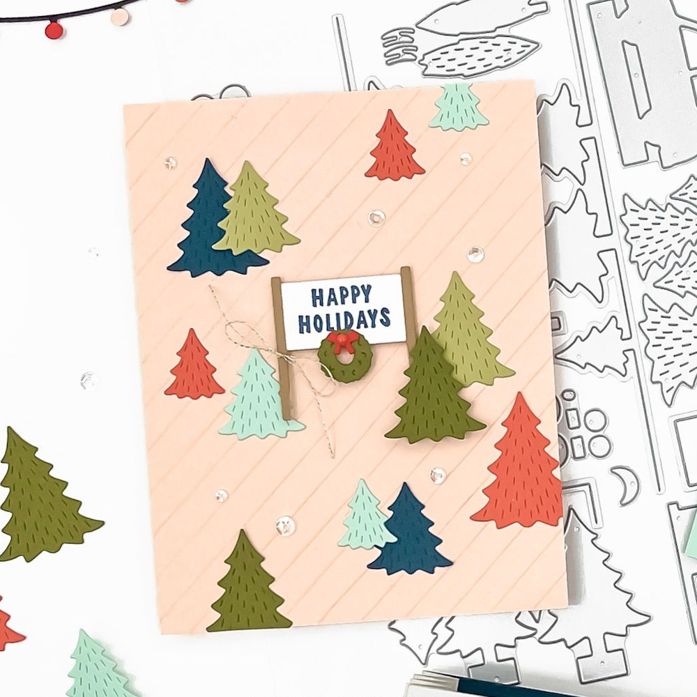 Concord & 9th Accordion Tree Farm Clear Stamp Set 12580 happy