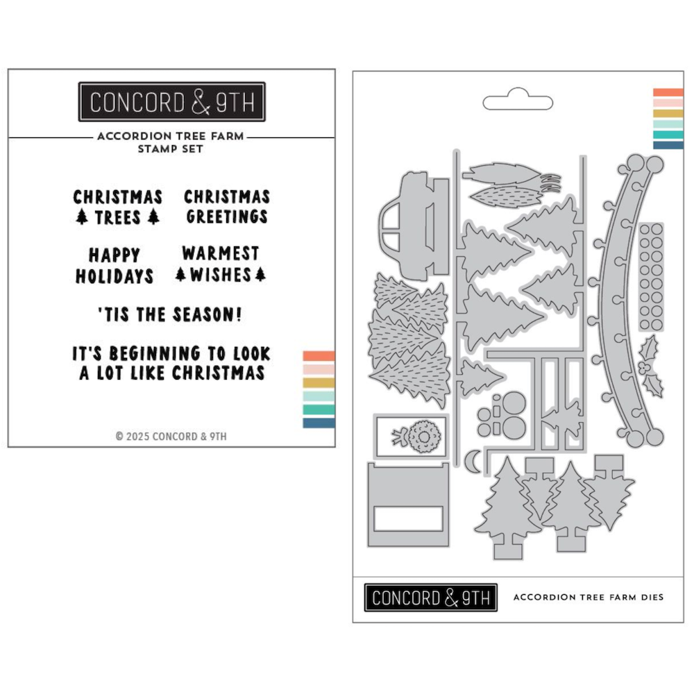 Concord & 9th Accordion Tree Farm Stamp and Die Bundle