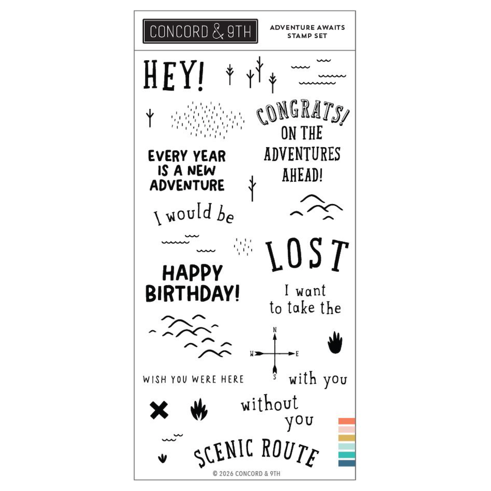 Concord & 9th Adventure Awaits Clear Stamp Set 12959