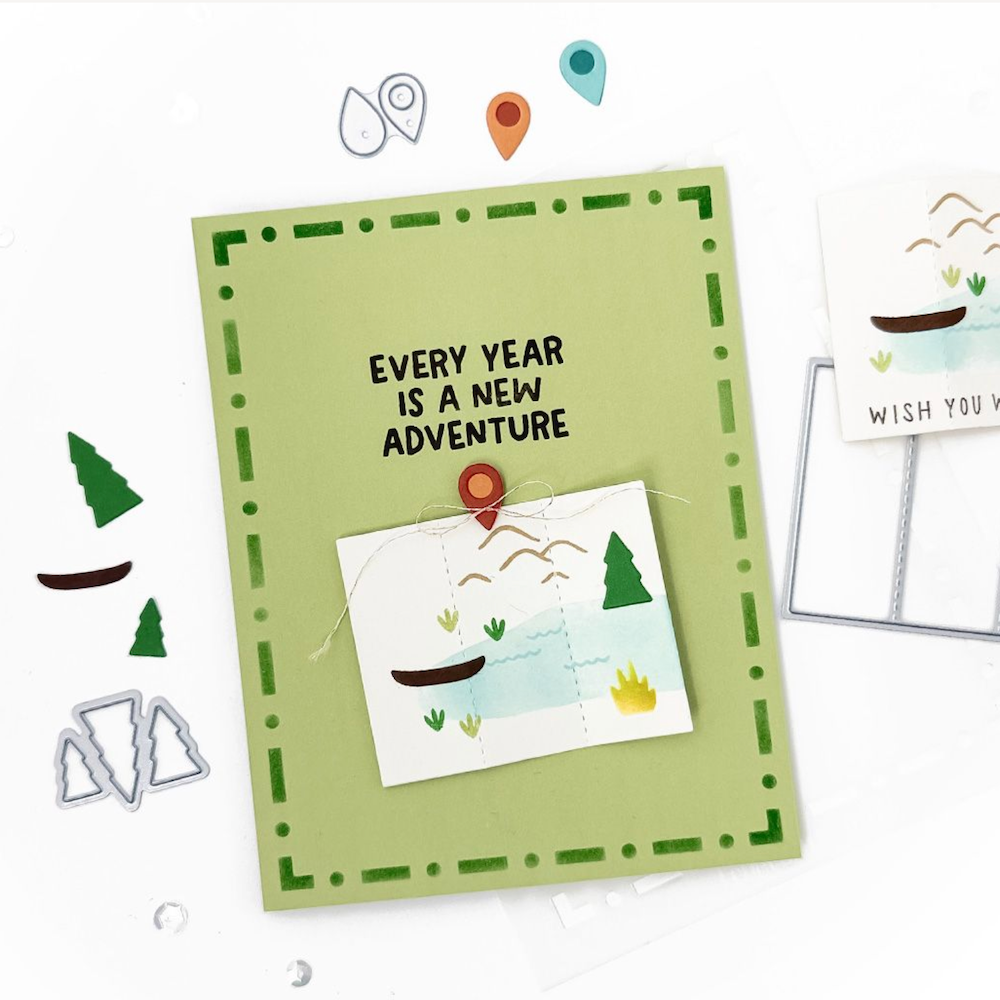 Concord & 9th Adventure Awaits Clear Stamp Set map