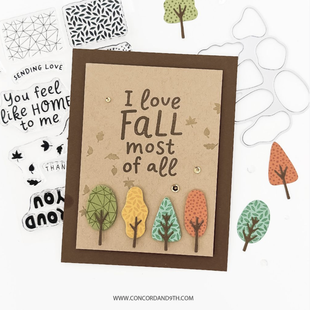 Concord & 9th Autumn Lane Clear Stamp Set 13015 love fall most of all