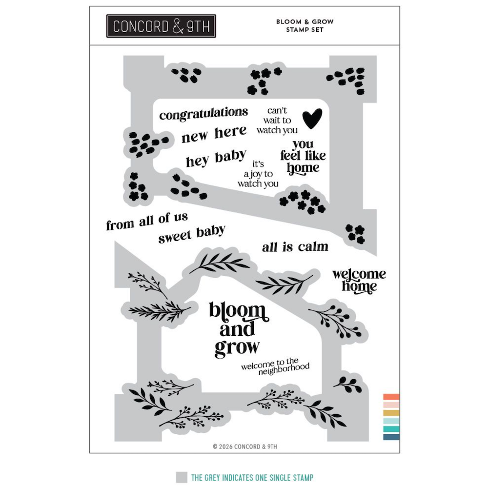 Concord & 9th Bloom & Grow Clear Stamp Set 13115