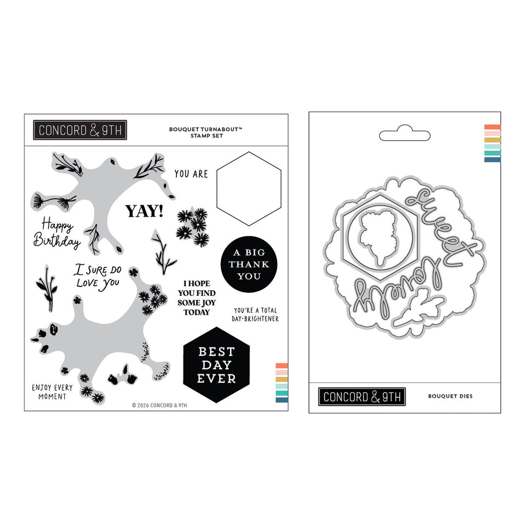 Concord & 9th Bouquet Turnabout Stamps and Dies Bundle