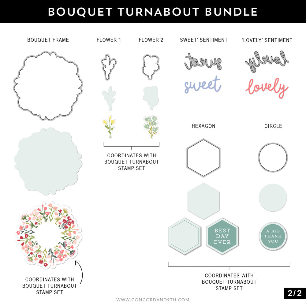 Concord & 9th Bouquet Turnabout Stamps and Dies Bundle Product Image