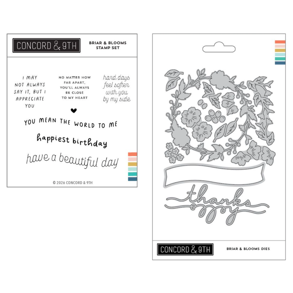 Concord & 9th Briar & Blooms Stamps and Dies Bundle