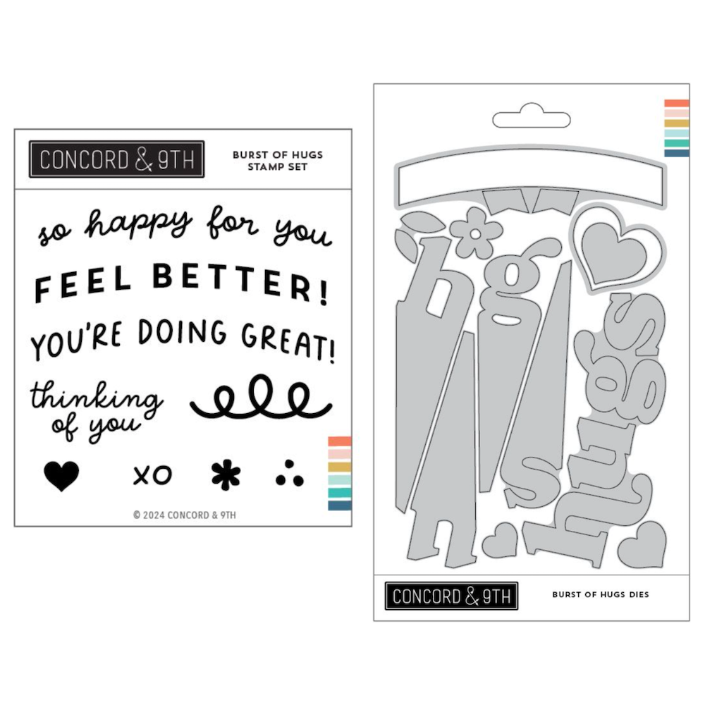 Concord & 9th Burst of Hugs Stamp and Die Bundle