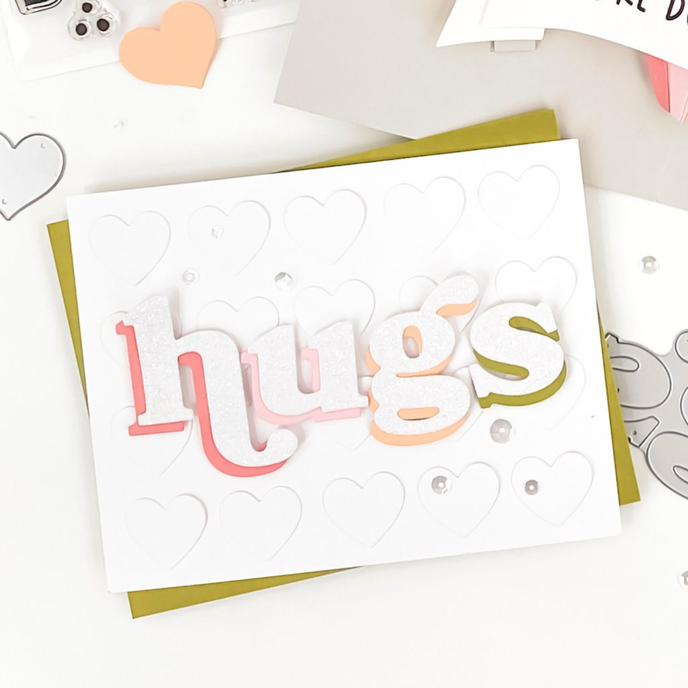 Concord & 9th Burst of Hugs Stamp and Die Bundle heart