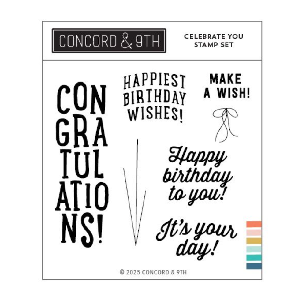 Concord & 9th Celebrate You Clear Stamp Set 12127