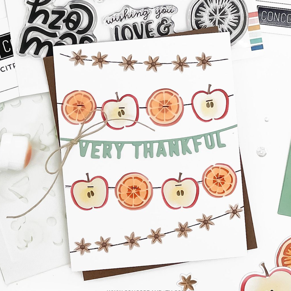 Concord & 9th Citrus & Spice Clear Stamp Set 12614 thankful