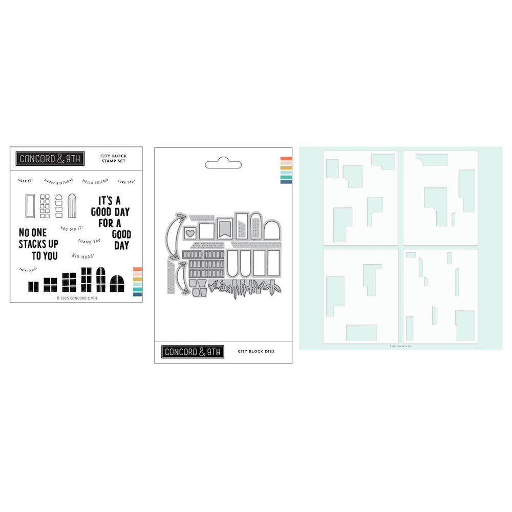 Concord & 9th City Block Stamp Die and Stencil Bundle