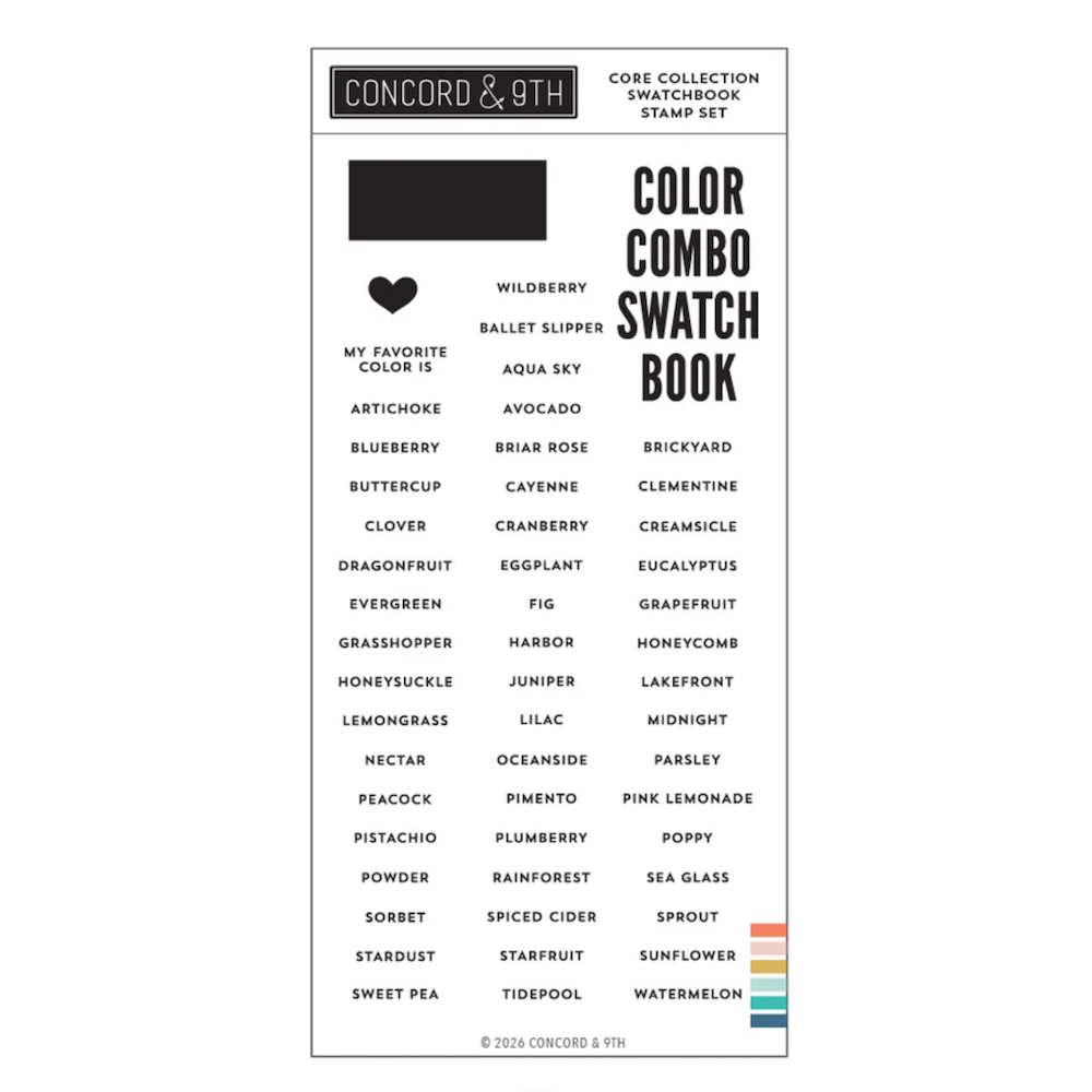 Concord & 9th Core Collection Swatchbook Clear Stamp Set 12847