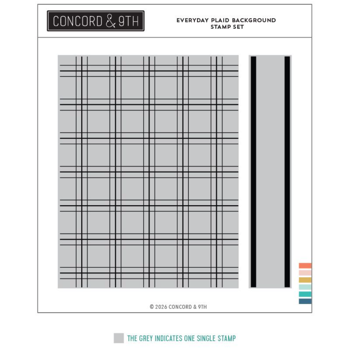 Concord & 9th Everyday Plaid Background Stamp Set 13045