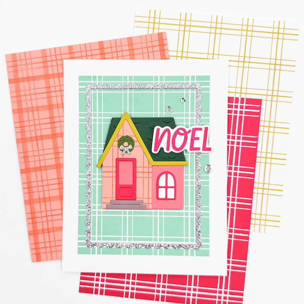 Concord & 9th Everyday Plaid Background Stamp Set 13045 noel