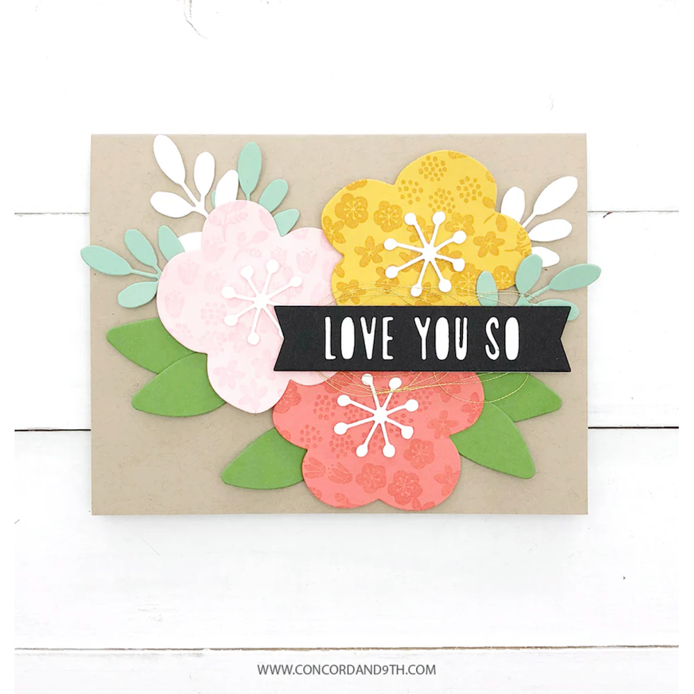 Concord & 9th FLOWER PATCH TURNABOUT Clear Stamp Set 10589 love