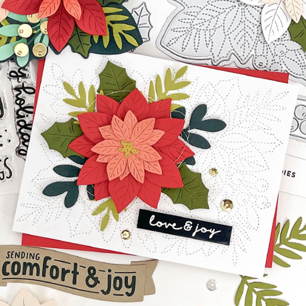 Concord & 9th Festive Blooms Clear Stamp Set 12209 love